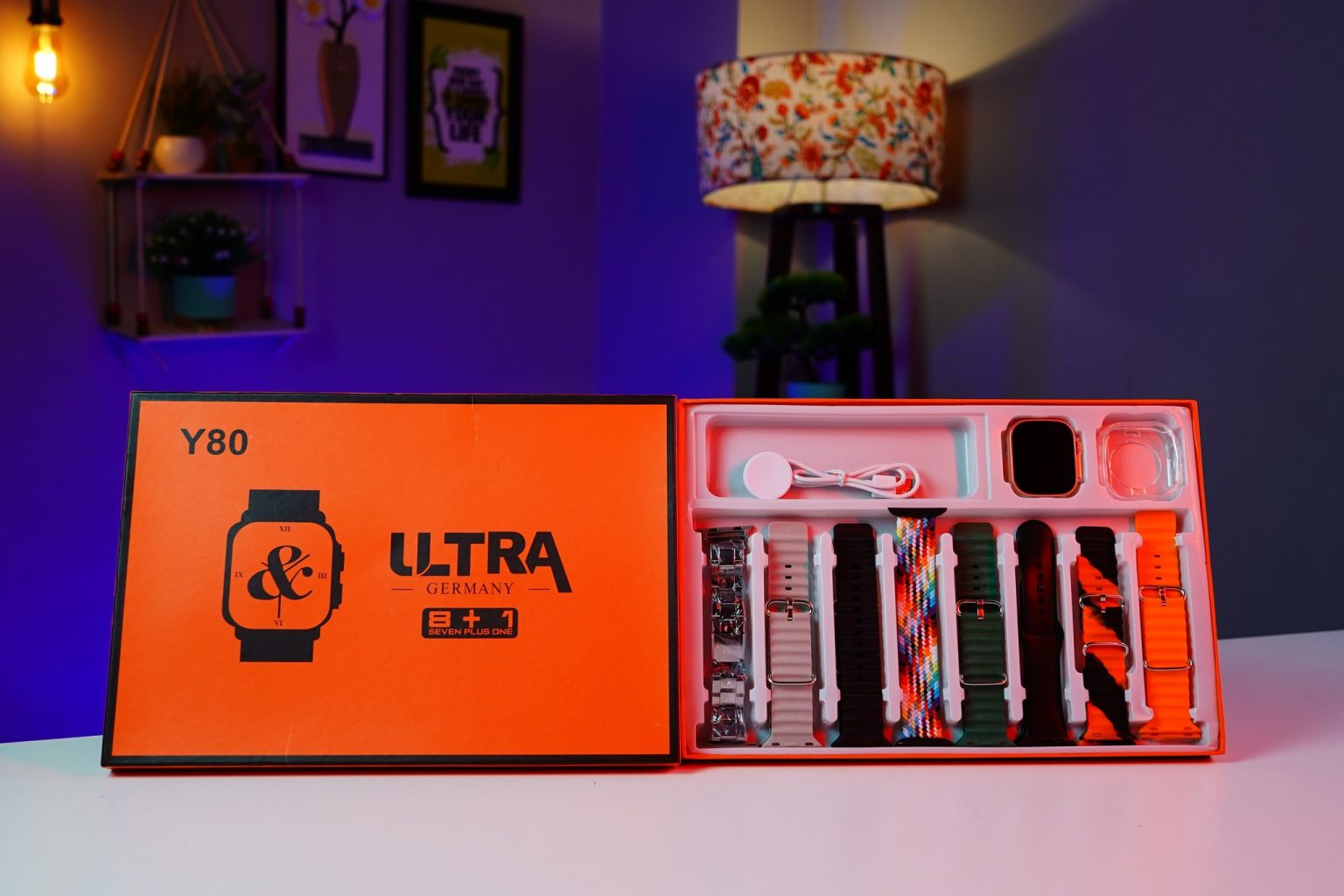 Y80 Ultra Pro Edition Smartwatch with 8 Strap