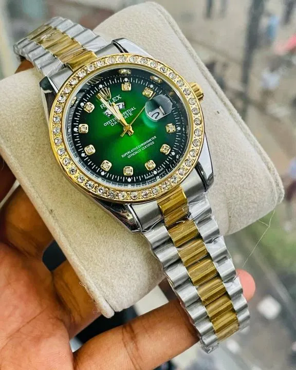 ROLEX Premium Stone Green Watch